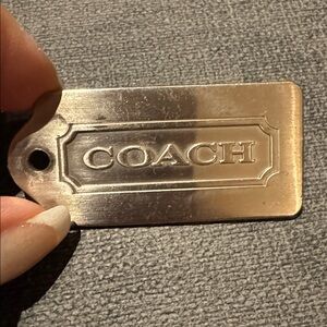 Coach SILVER “framed logo” metal hang tag